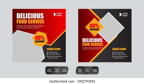 Restaurant food social media banner template for food promotion simple banner 