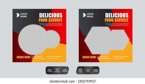 Restaurant food social media banner template for food promotion simple banner 
