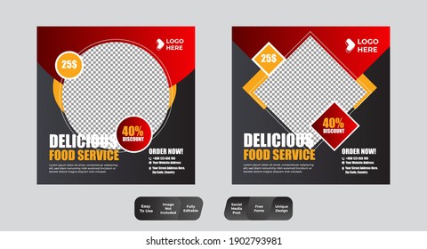 Restaurant food social media banner template for food promotion simple banner 