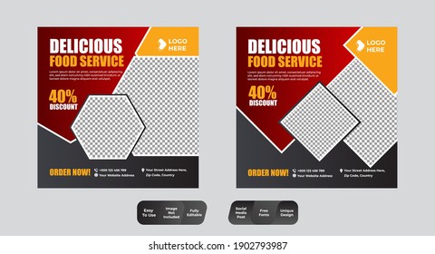 Restaurant food social media banner template for food promotion simple banner 