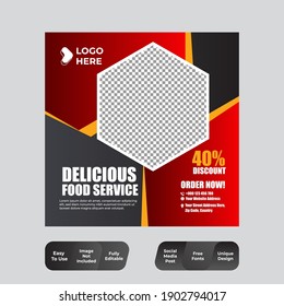 Restaurant food social media banner template for food promotion simple banner 