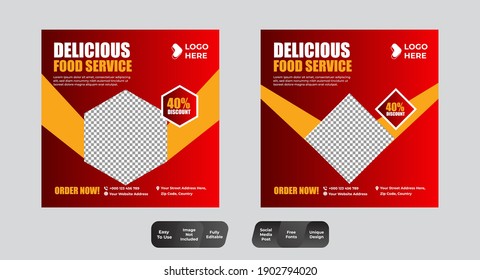 Restaurant food social media banner template for food promotion simple banner 