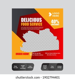 Restaurant food social media banner template for food promotion simple banner 