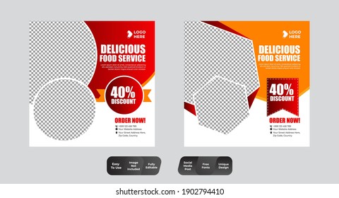 Restaurant food social media banner template for food promotion simple banner 