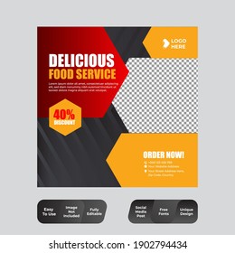 Restaurant food social media banner template for food promotion simple banner 