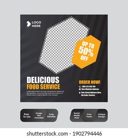 Restaurant food social media banner template for food promotion simple banner 
