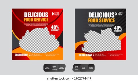 Restaurant food social media banner template for food promotion simple banner 