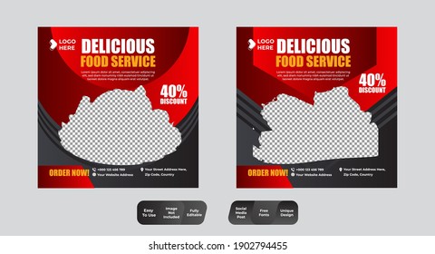 Restaurant food social media banner template for food promotion simple banner 