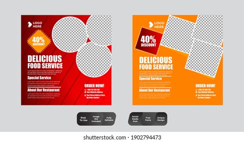 Restaurant Food Social Media Banner Template For Food Promotion Simple Banner 