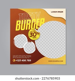 Restaurant food social media banner post design template	