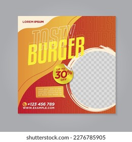 Restaurant food social media banner post design template	