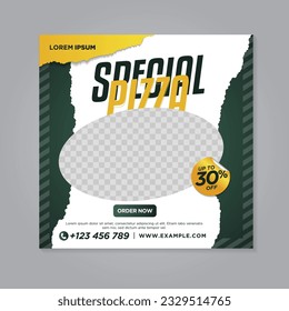 Restaurant food social media banner post design template	
