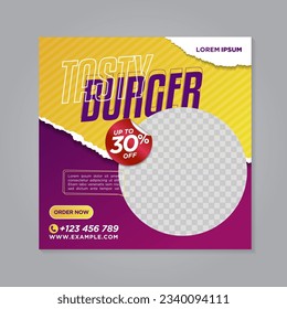 Restaurant food social media banner post design template