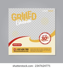 Restaurant food social media banner post design template