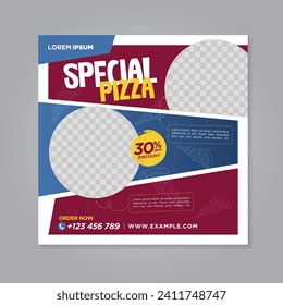 Restaurant food social media banner post design template
