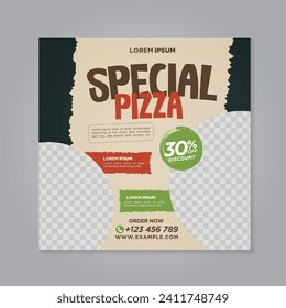 Restaurant food social media banner post design template