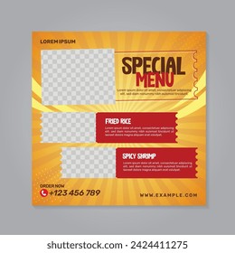 Restaurant food social media banner post design template