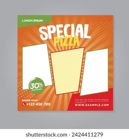 Restaurant food social media banner post design template