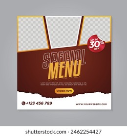 Restaurant food social media banner post design template