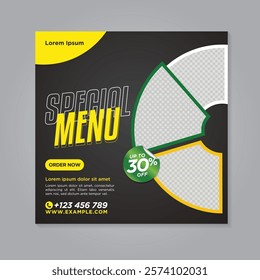 Restaurant food social media banner post design template