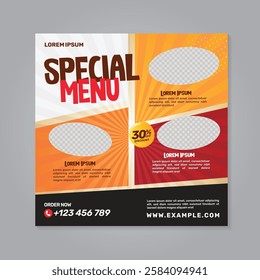 Restaurant food social media banner post design template