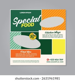 Restaurant food social media banner post design template