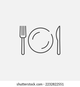 restaurant food thin line pictogram vector icon