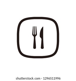 Restaurant, fork and knife icon sign symbol