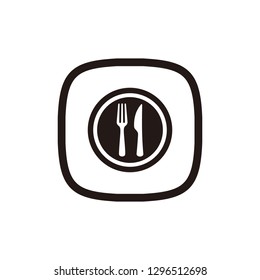 Restaurant, fork and knife icon sign symbol