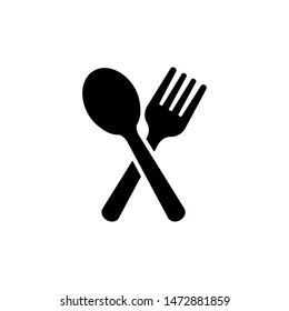 Restaurant. Fork and spoon icon flat design