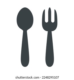 Restaurant. Fork and spoon icon flat design