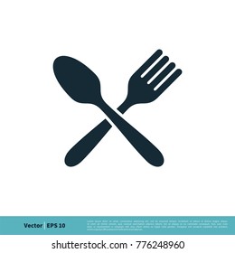 Restaurant - Fork and Spoon Icon Vector Logo Template Illustration Design. Vector EPS 10.