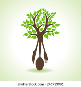  restaurant forks make a tree stock vector 