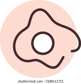 Huevo frito, ilustración, vector sobre fondo blanco.