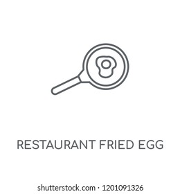 Restaurant Fried Egg linear icon. Restaurant Fried Egg concept stroke symbol design. Thin graphic elements vector illustration, outline pattern on a white background, eps 10.
