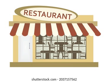 Restaurant front side. vector illustration
