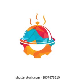 Diseño del logotipo vectorial de los aparejos de restauración. Concepto del logo de la cocina abstracta.