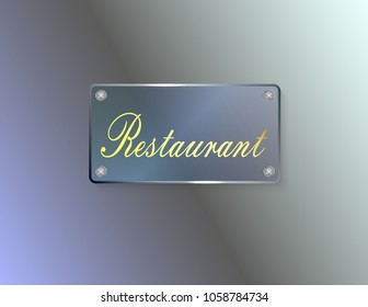 Restaurant glass signboard 