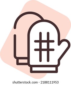 Guantes de restaurante, ilustración, vector sobre un fondo blanco.