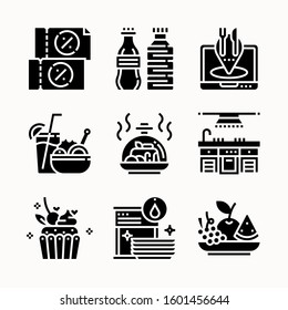 Restaurant of Glyph vector icons