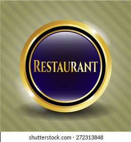Restaurant gold shiny badge
