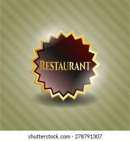 Restaurant gold shiny badge