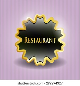 Restaurant gold shiny badge