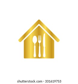 restaurant  - gold vector icon