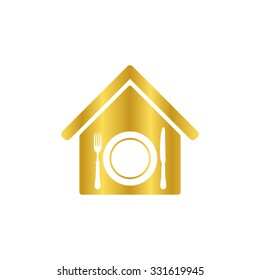 restaurant -  gold vector icon