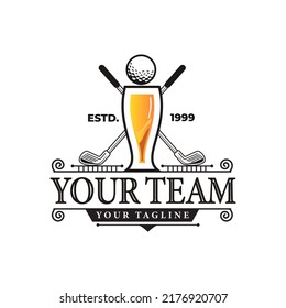 Restaurante Bar de golf con el logotipo vintage Golf Ball