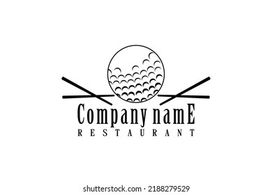 Restaurant Golf Bar Vintage with Ball and Fork logo design