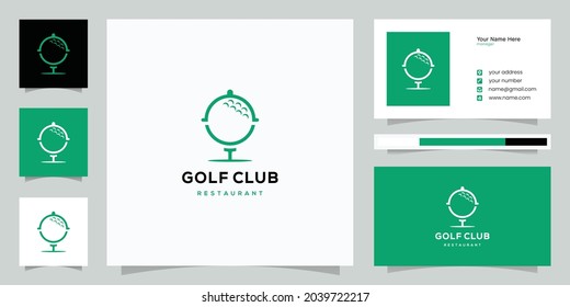 Restaurant golf logo design and business card template                                        