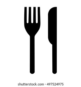 Restaurant graphical symbol, fork and knife icon, vector illustration.