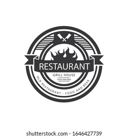 restaurant grill house Retro Vintage Insignias or Logotypes set. Vector design elements, business signs, logos, identity, labels, badges and objects.
